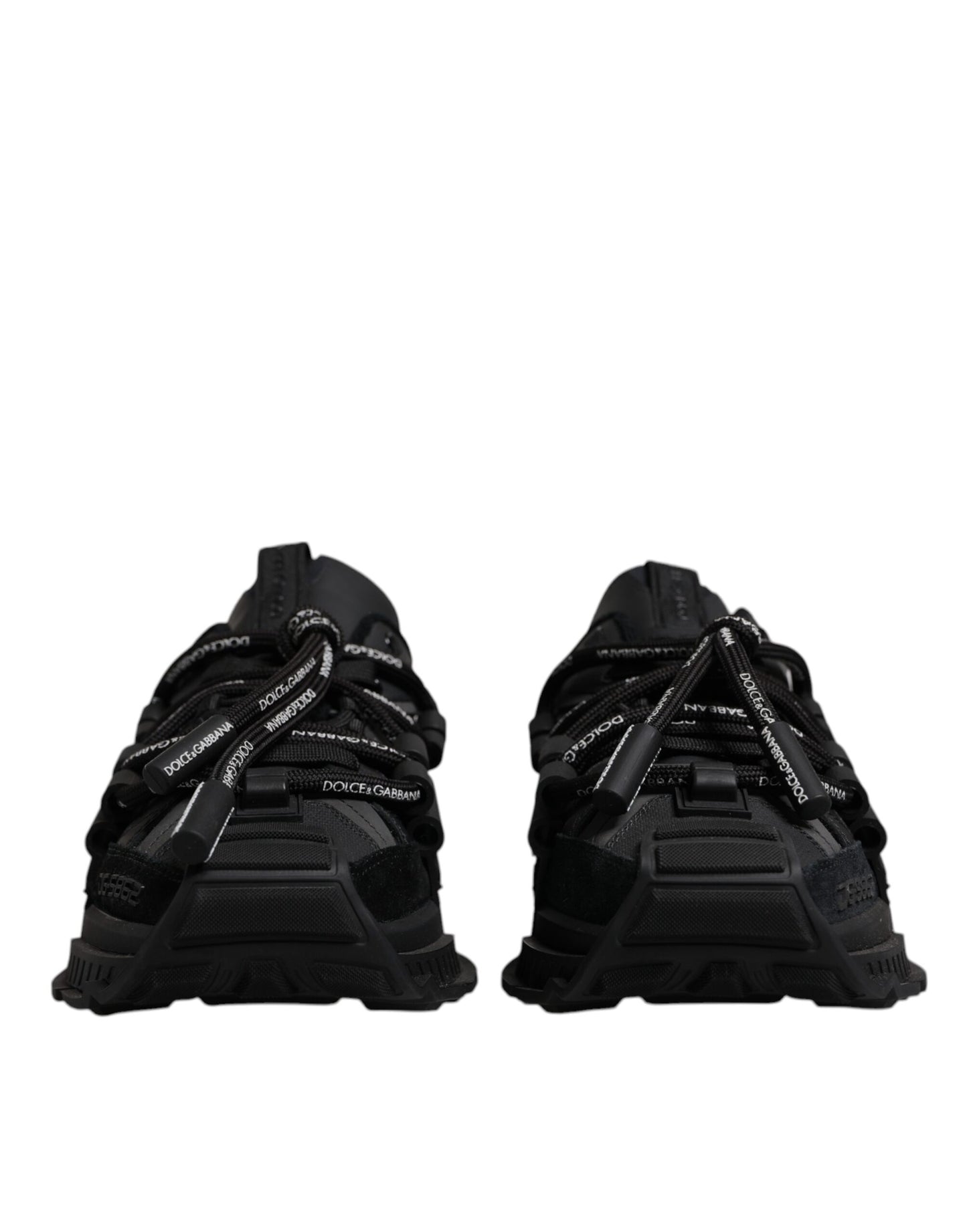 Dolce & Gabbana Black Low Top Space Lace Up Sneakers Shoes