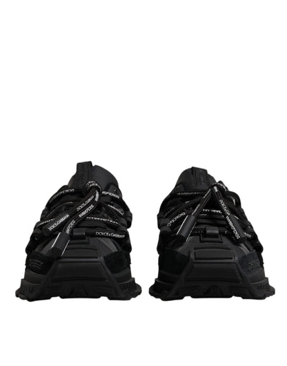 Dolce & Gabbana Black Low Top Space Lace Up Sneakers Shoes