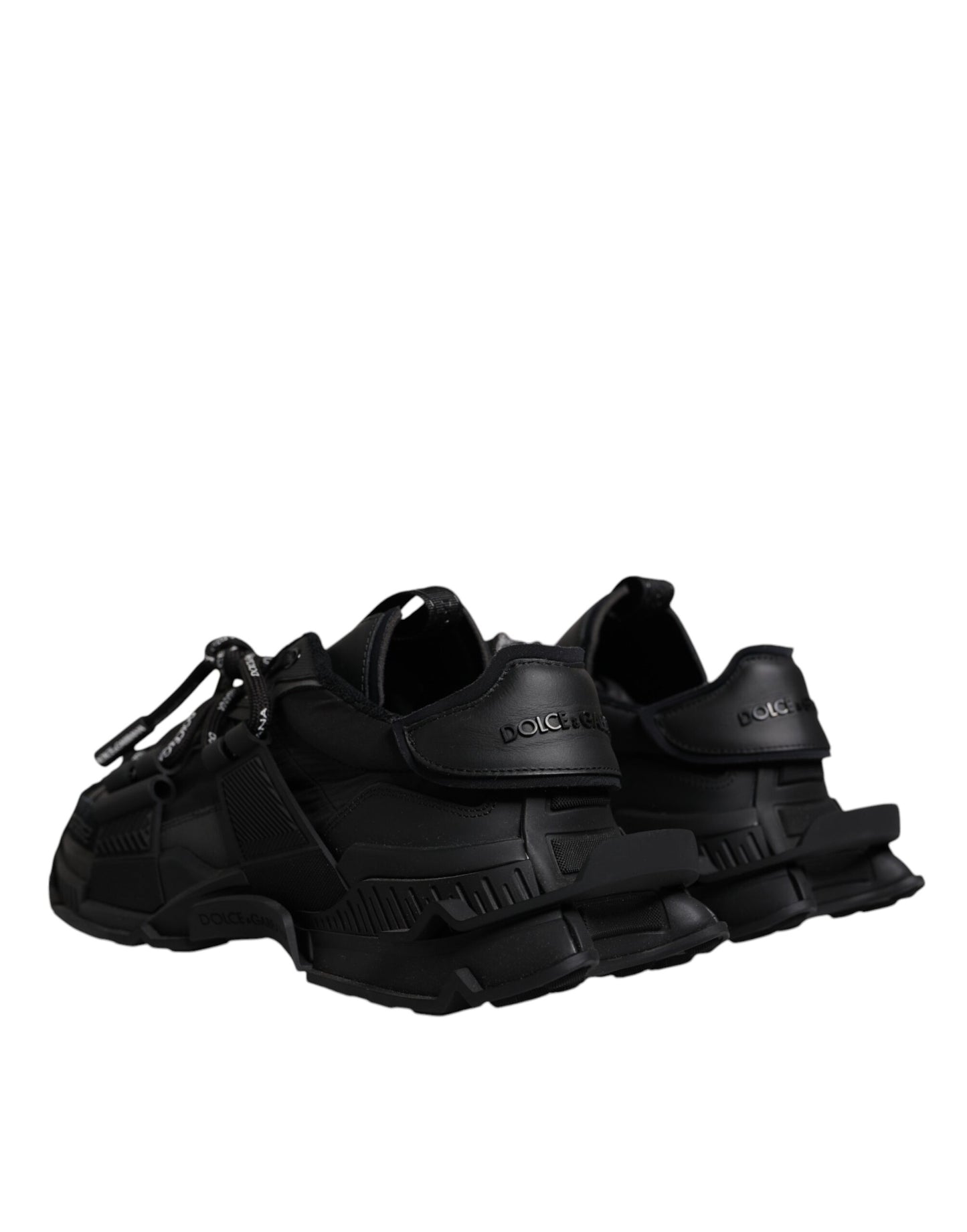 Dolce & Gabbana Black Low Top Space Lace Up Sneakers Shoes
