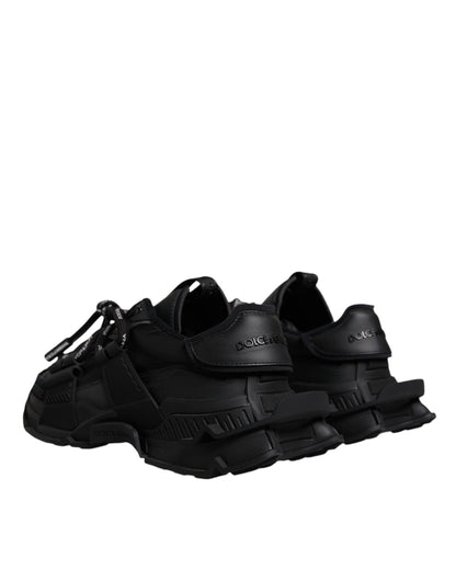 Dolce & Gabbana Black Low Top Space Lace Up Sneakers Shoes