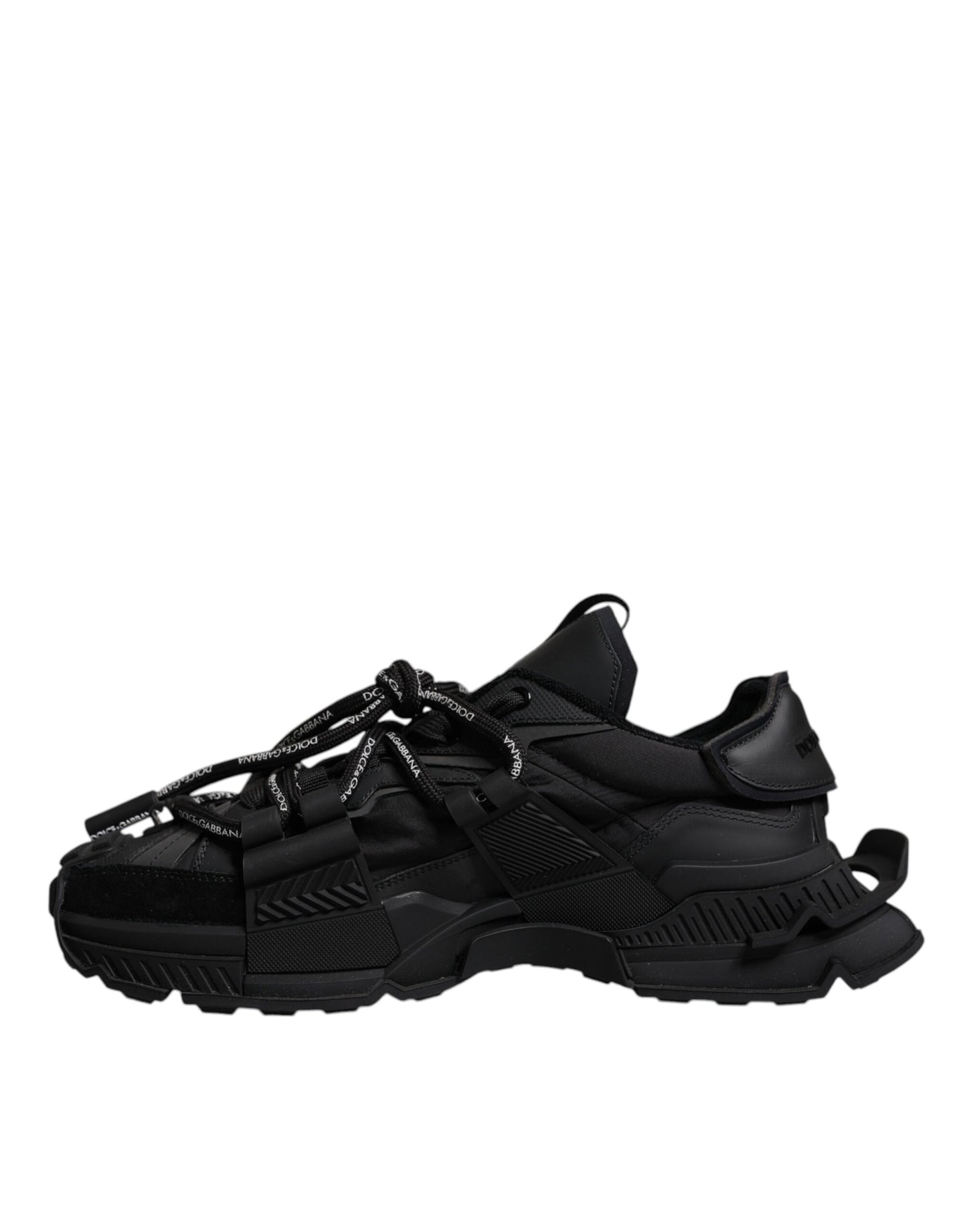 Dolce & Gabbana Black Low Top Space Lace Up Sneakers Shoes