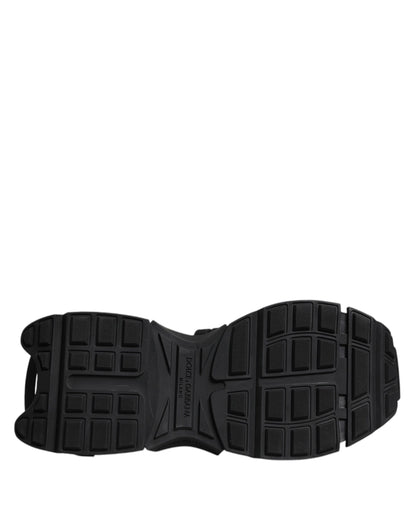 Dolce & Gabbana Black Low Top Space Lace Up Sneakers Shoes