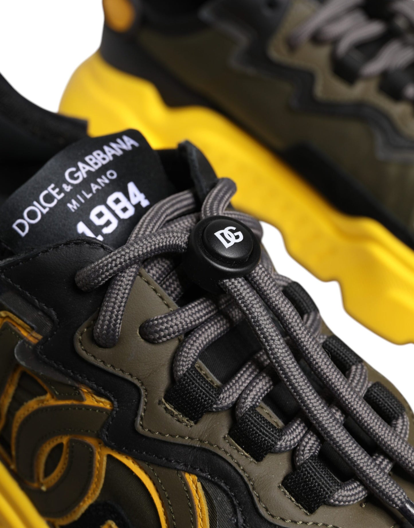 Dolce & Gabbana Yellow Black Daymaster Low Top Sneaker Shoes