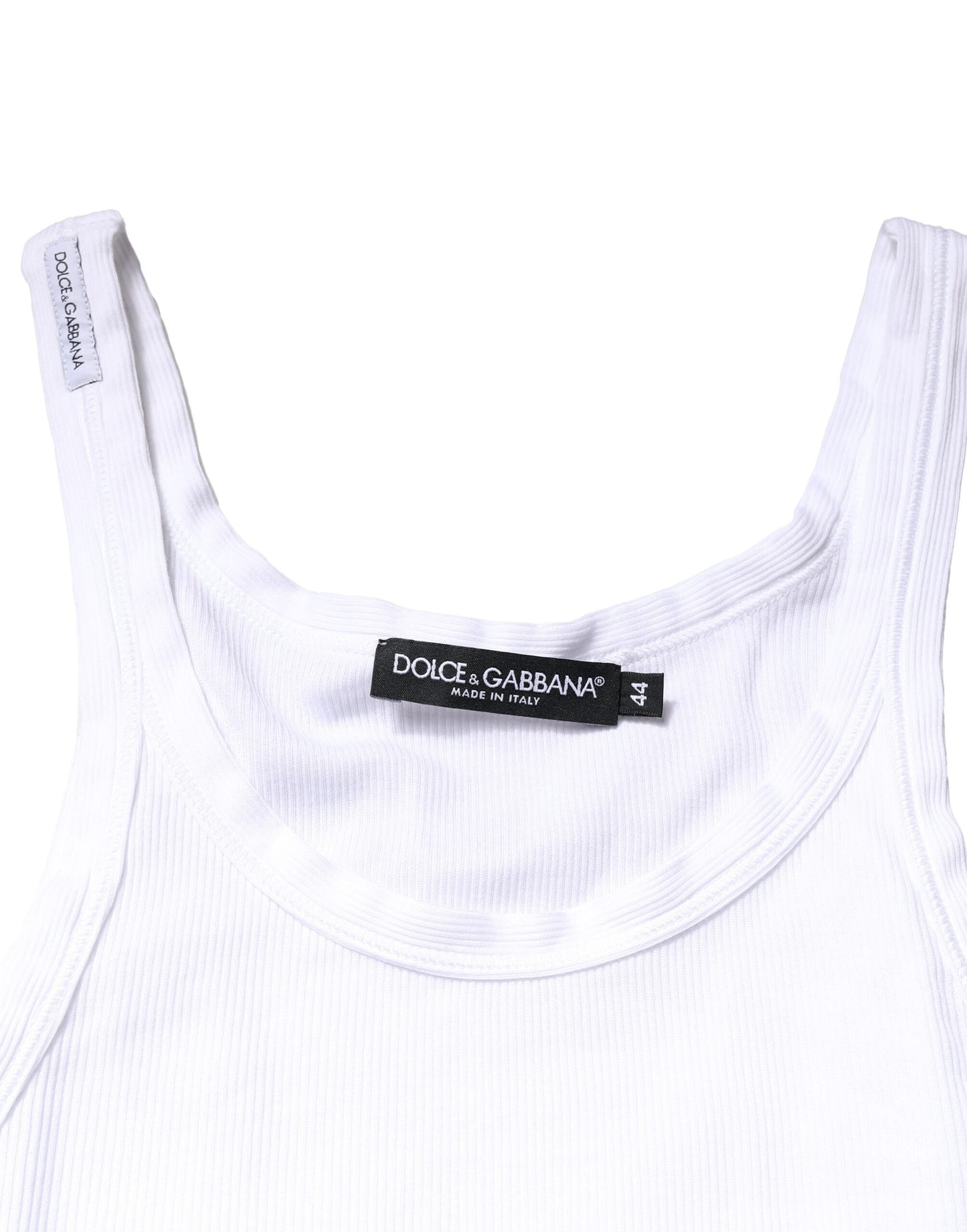 Dolce & Gabbana White Cotton DG Sleeveless Men Tank T-shirt