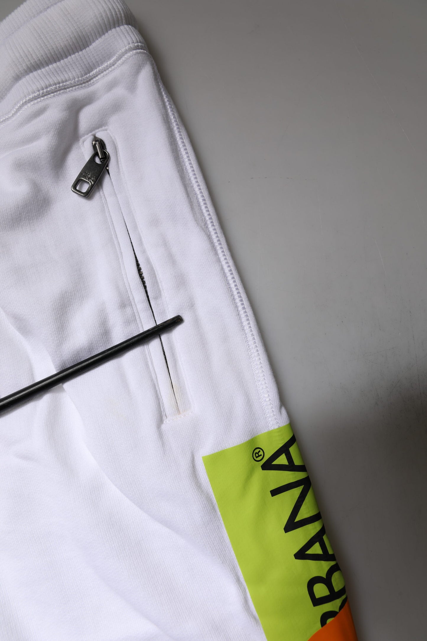 Dolce & Gabbana White Logo Tape Jogger Cotton Sweatpants Pants