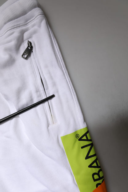 Dolce & Gabbana White Logo Tape Jogger Cotton Sweatpants Pants