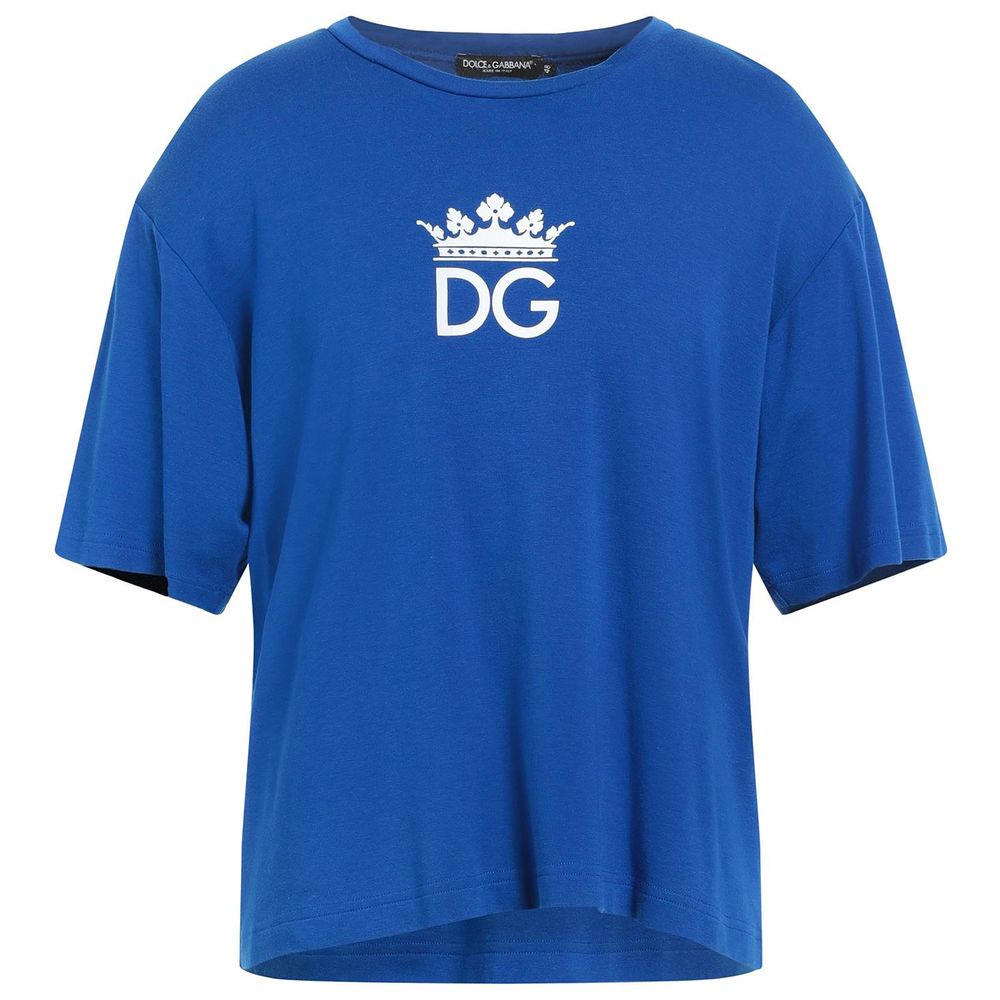 Dolce & Gabbana Blue Cotton T-Shirt