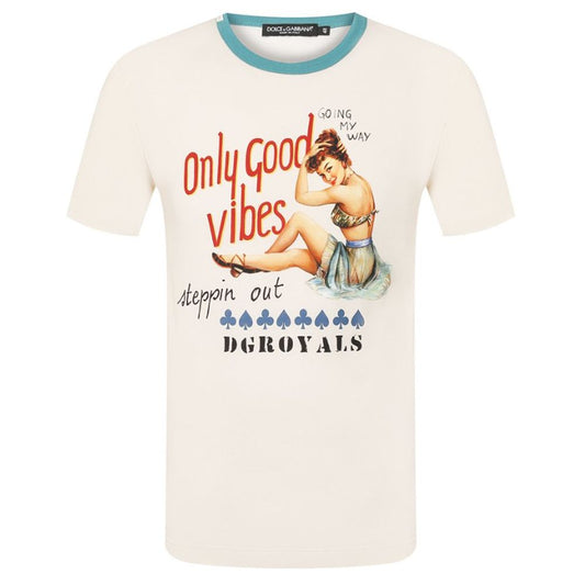 Dolce & Gabbana Beige Cotton T-Shirt