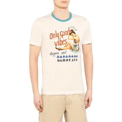Dolce & Gabbana Beige Cotton T-Shirt