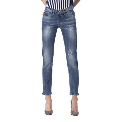 Frankie Morello Blue Other Fibres Jeans & Pant