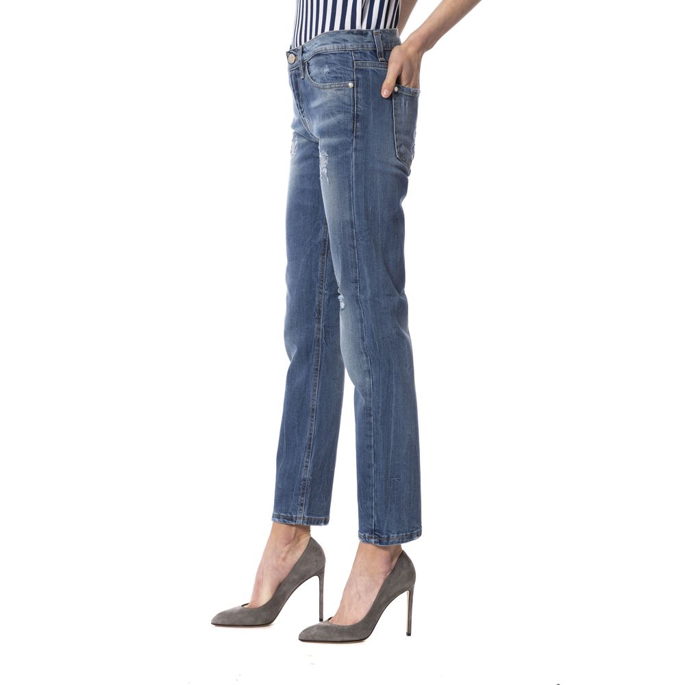 Frankie Morello Blue Other Fibres Jeans & Pant