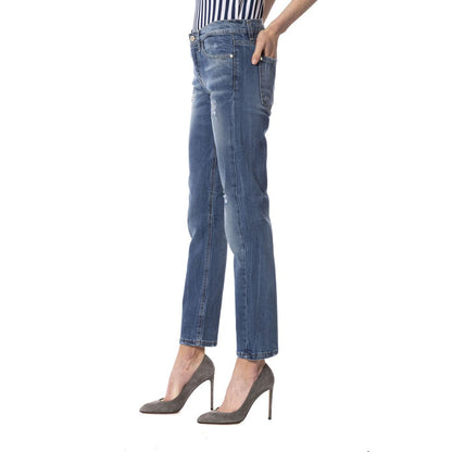 Frankie Morello Blue Other Fibres Jeans & Pant