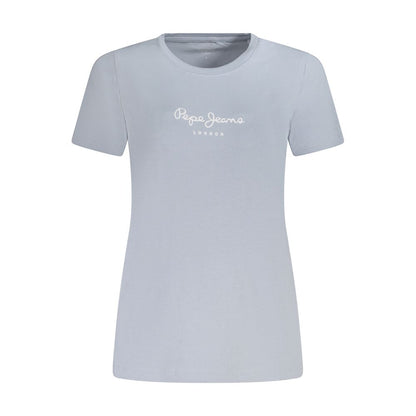 Pepe Jeans Light Blue Cotton Tops & T-Shirt