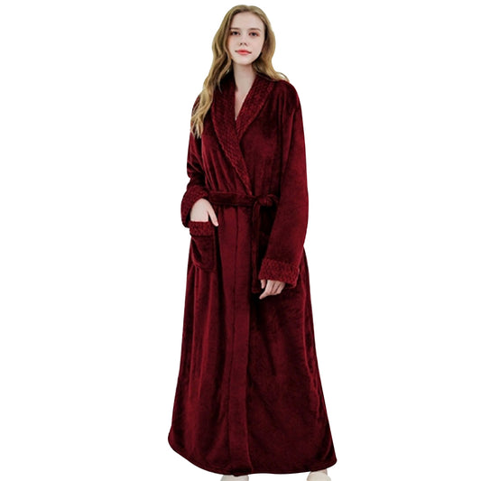 Women's Pink Plush Bathrobe
