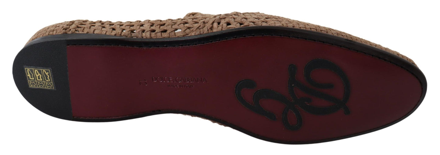 Dolce & Gabbana Elegant Beige Suede Derby Loafers