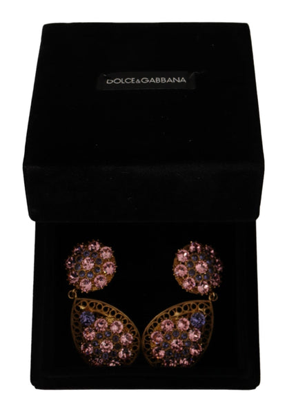 Dolce & Gabbana Baroque Multicolor Crystal Dangle Earrings
