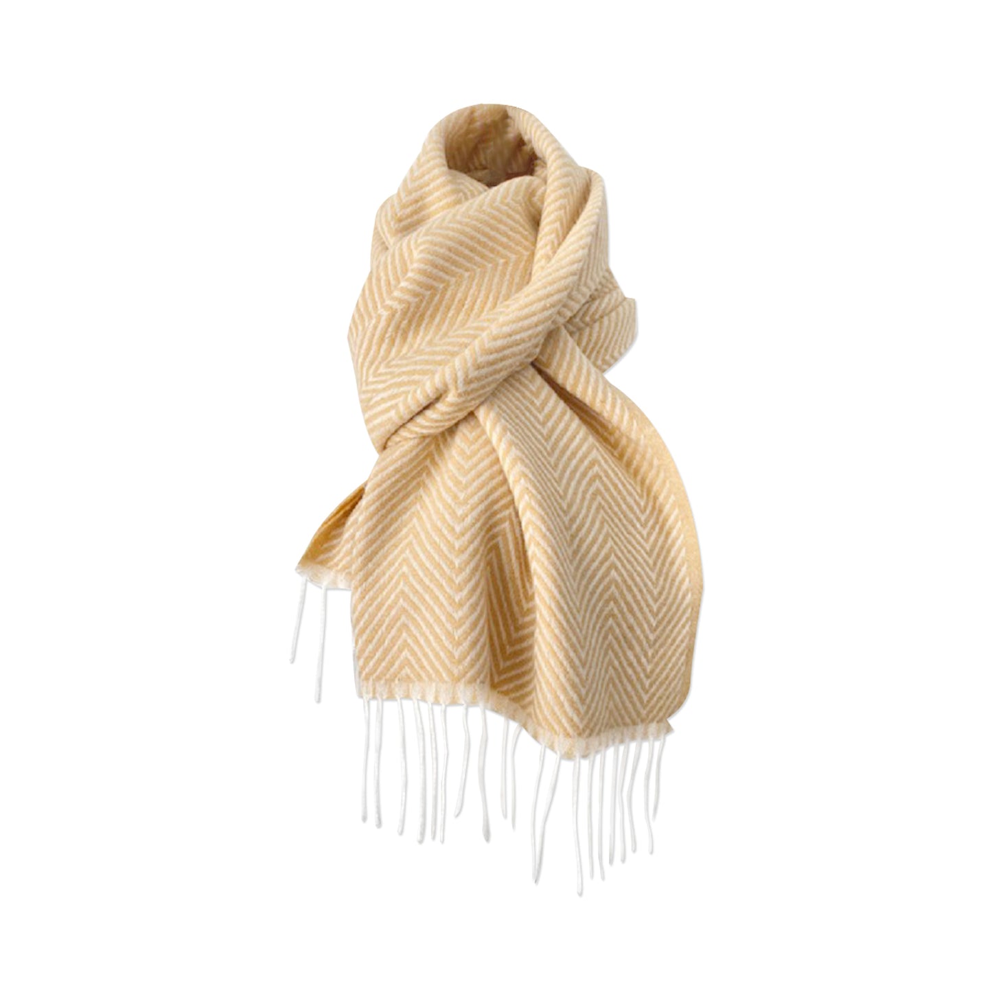 Light weight cashmere Herringbone Scarf for Women – Soft Woven Fringe Winter Scarf