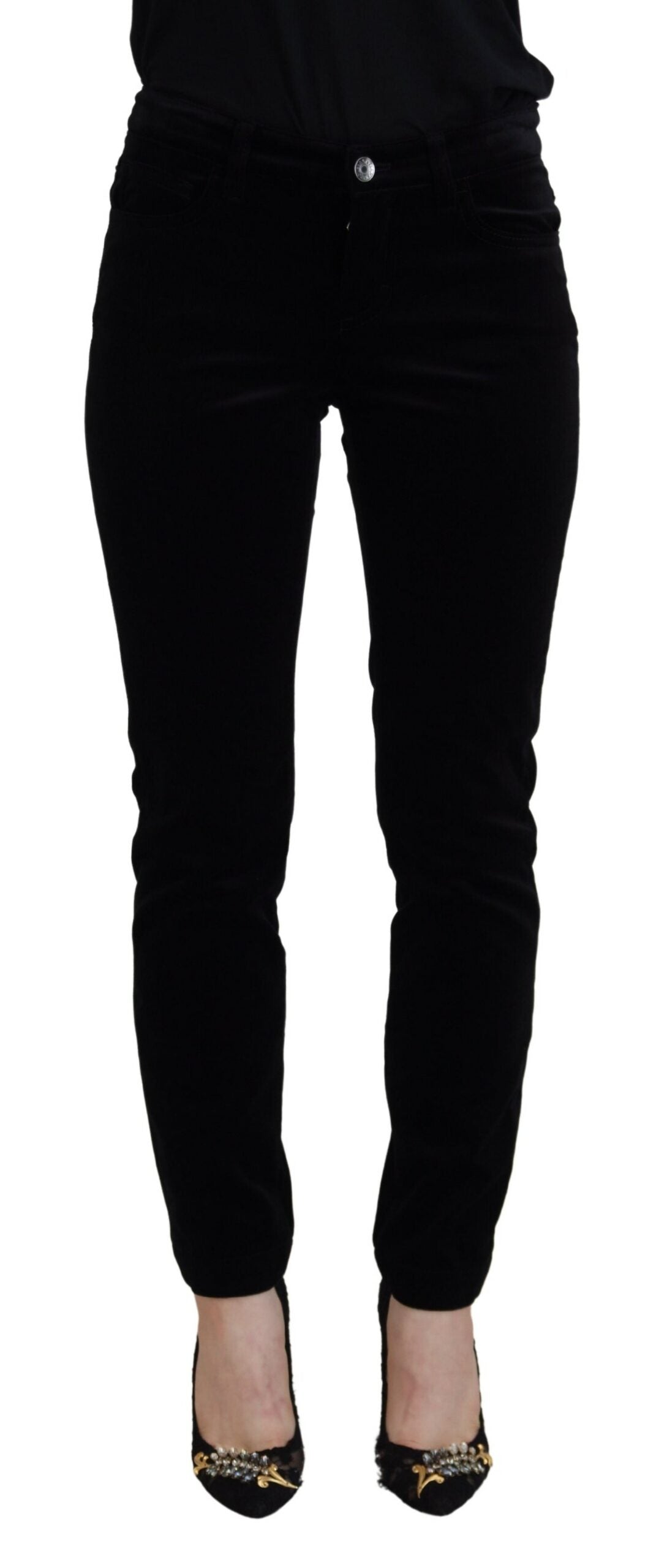 Dolce & Gabbana Chic Black Mid Waist Skinny Jeans