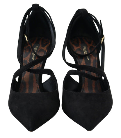 Dolce & Gabbana Elegant Ankle Strap Suede Heels