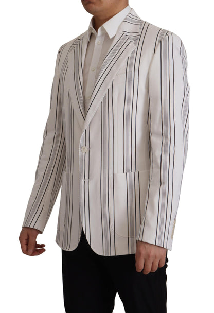Dolce & Gabbana Elegant Striped Cotton Blend Blazer