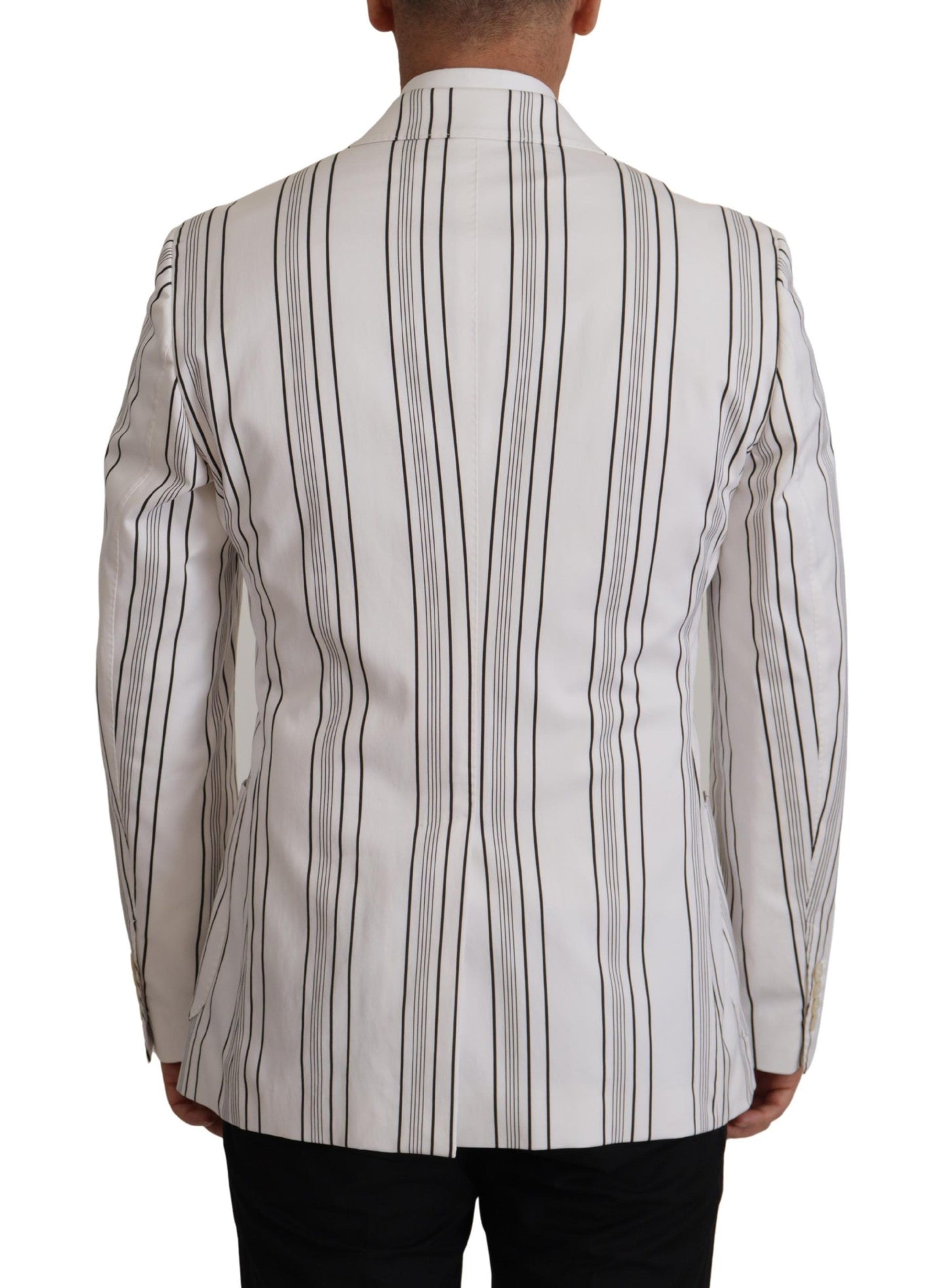 Dolce & Gabbana Elegant Striped Cotton Blend Blazer