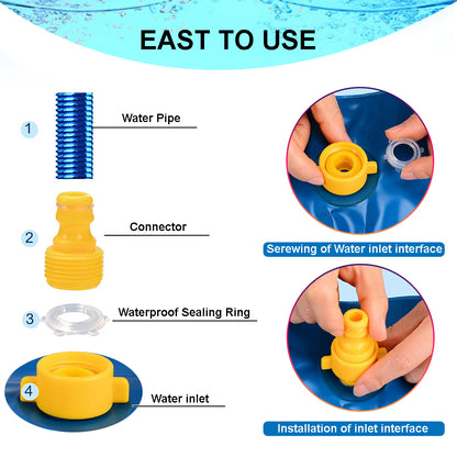 Sprinkler and Splash Mat for Kids, Inflatable Outdoor Toys, Low Entry Wading Pool for Babies and Toddlers, Early Learning ABCs and Animals, Fun for Boys and girls.