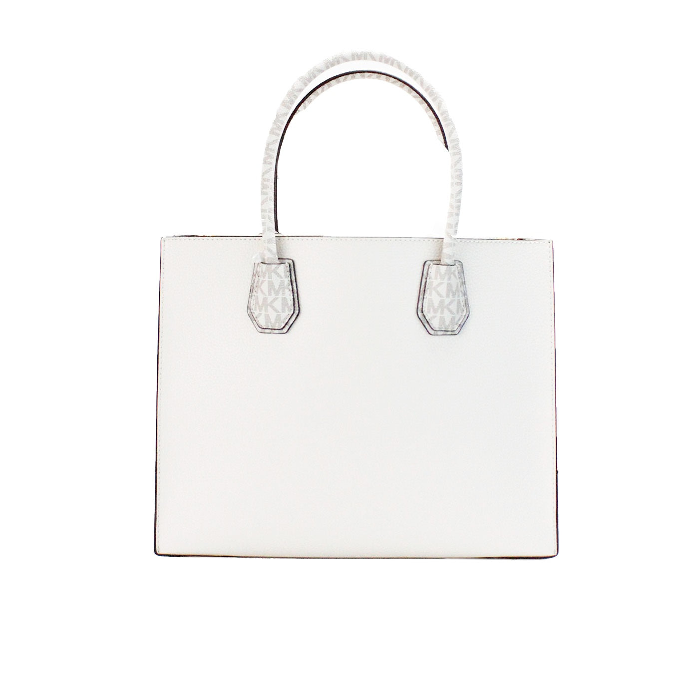 Michael Kors Mercer Large Light Cream Leather PVC Satchel Bag Crossbody Bag
