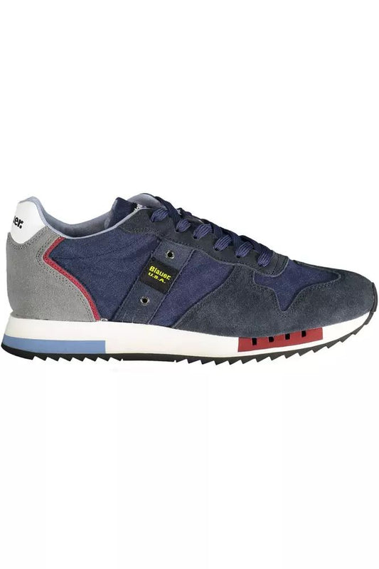 Blauer Chic Blue Sports Sneakers with Contrasting Accents