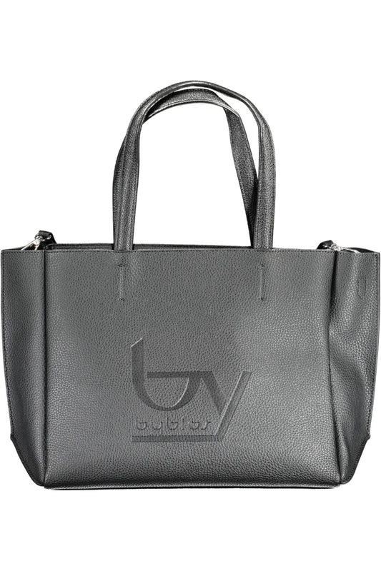 BYBLOS Chic Black Dual-Handle Printed Handbag