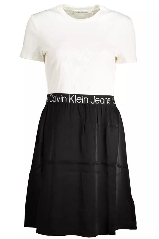 Calvin Klein Chic Contrast Skirt Dress with Logo Detail