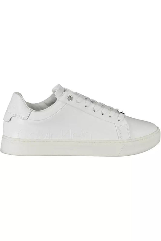 Calvin Klein Sleek White Lace-Up Sports Sneakers