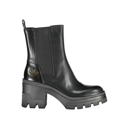 Calvin Klein Elegant Heeled Boot with Chic Print Detail