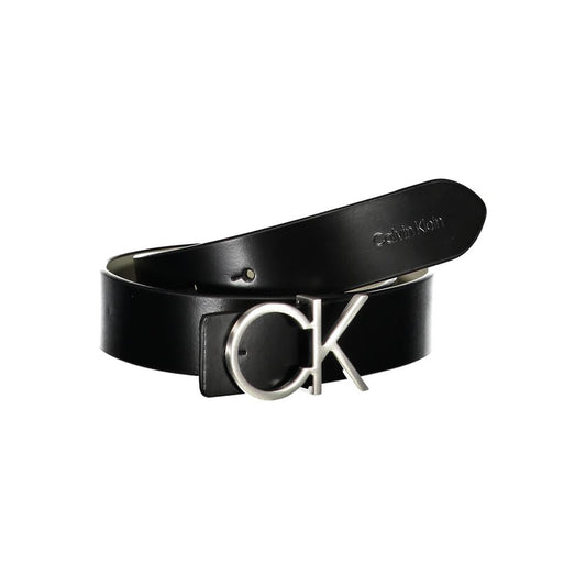 Calvin Klein Reversible Black Leather Belt with Metal Buckle