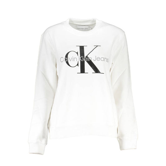 Calvin Klein Elegant Long Sleeve White Sweatshirt