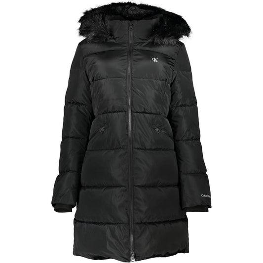 Calvin Klein Chic Hooded Jacket with Removable Fur Detail