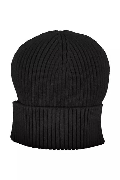Calvin Klein Elegant Black Scarf and Hat Set with Logo