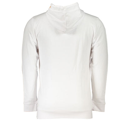 Cavalli Class Sleek White Designer Hoodie with Zip Detail