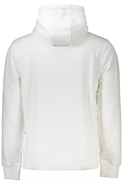 Cavalli Class Elegant White Hooded Sweatshirt