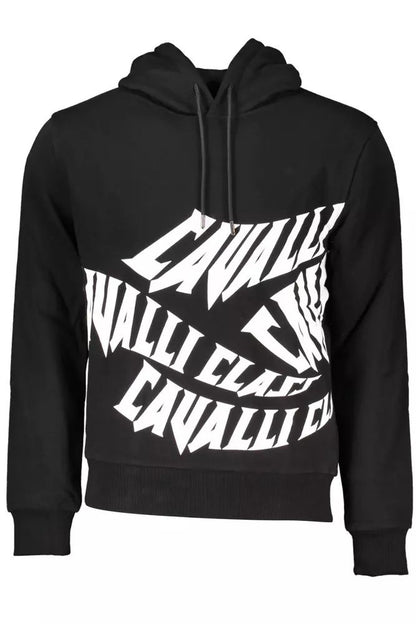 Cavalli Class Elegant Hooded Sweatshirt in Classic Black