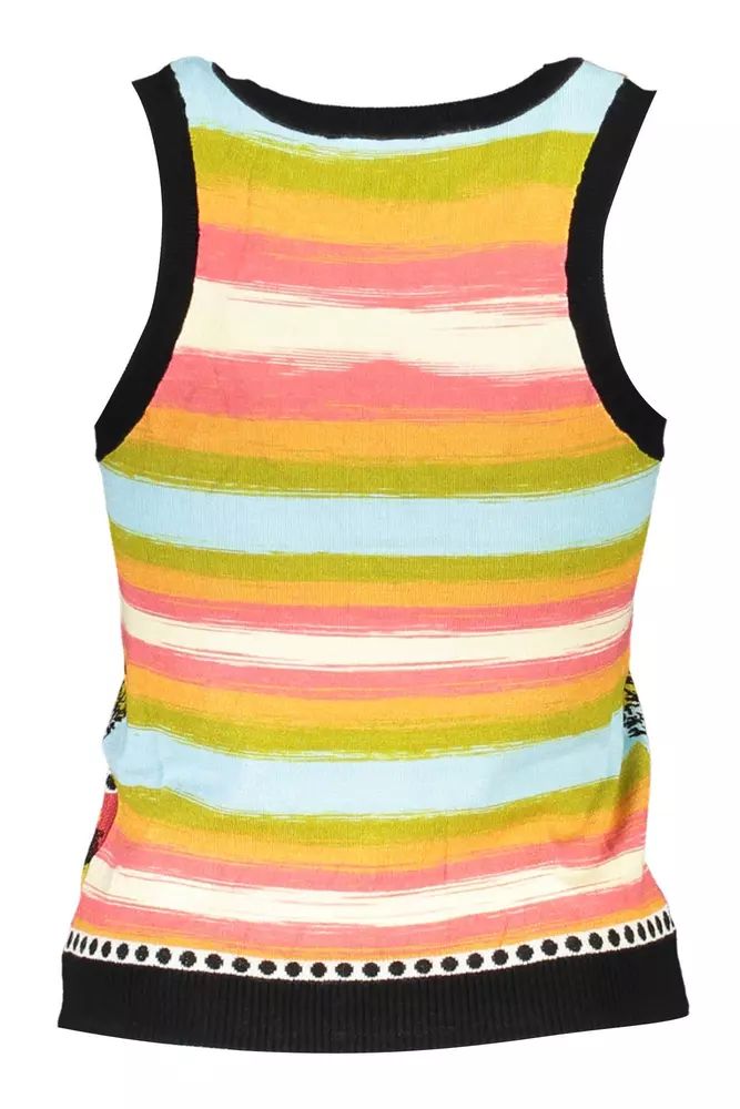Desigual Chic Wide-Shoulder Tank with Contrasting Details