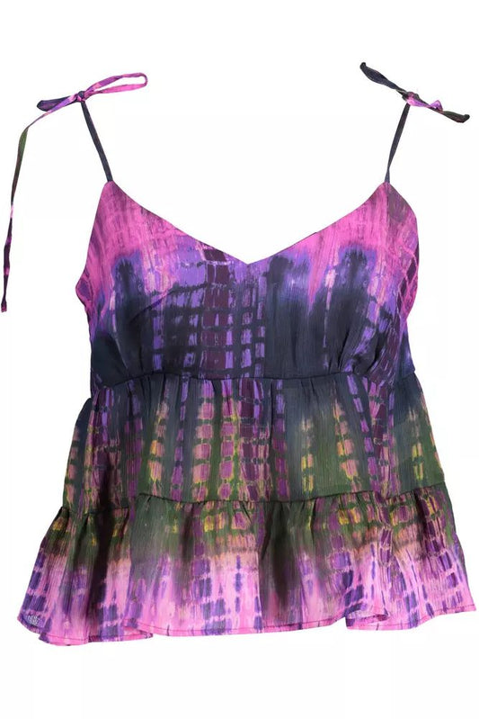 Desigual Vibrant Purple Tank Top with Contrasting Details