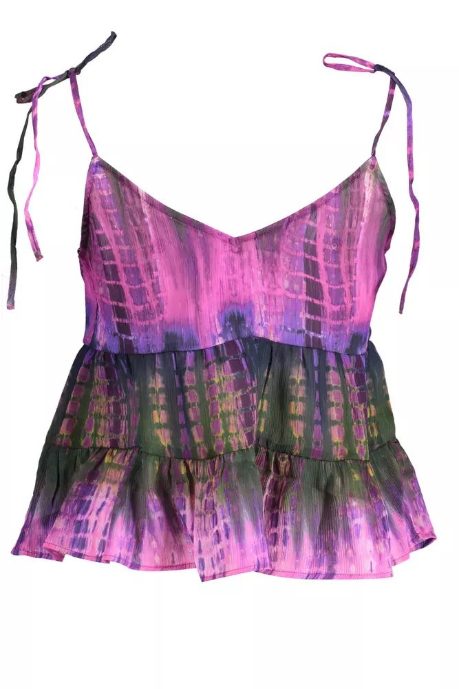 Desigual Vibrant Purple Tank Top with Contrasting Details