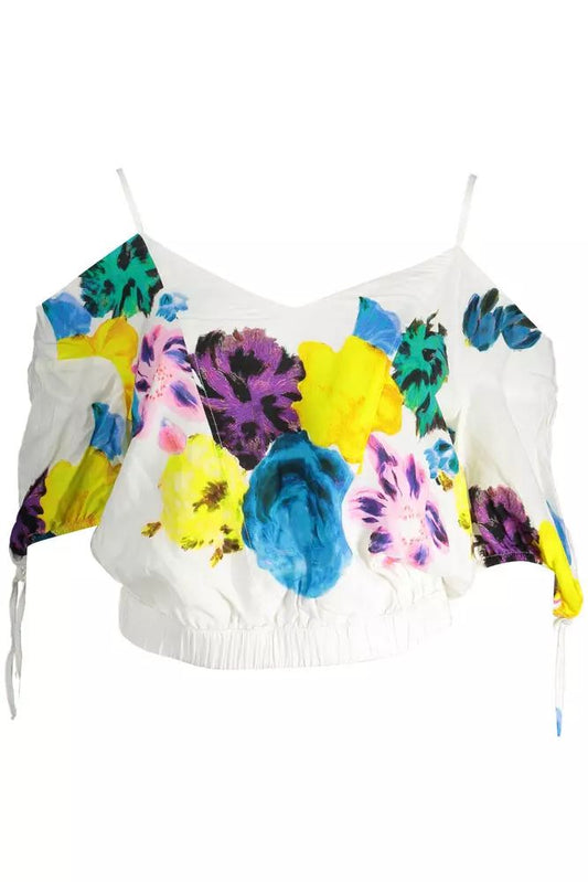 Desigual Bohemian Chic White Blouse with Delicate Details