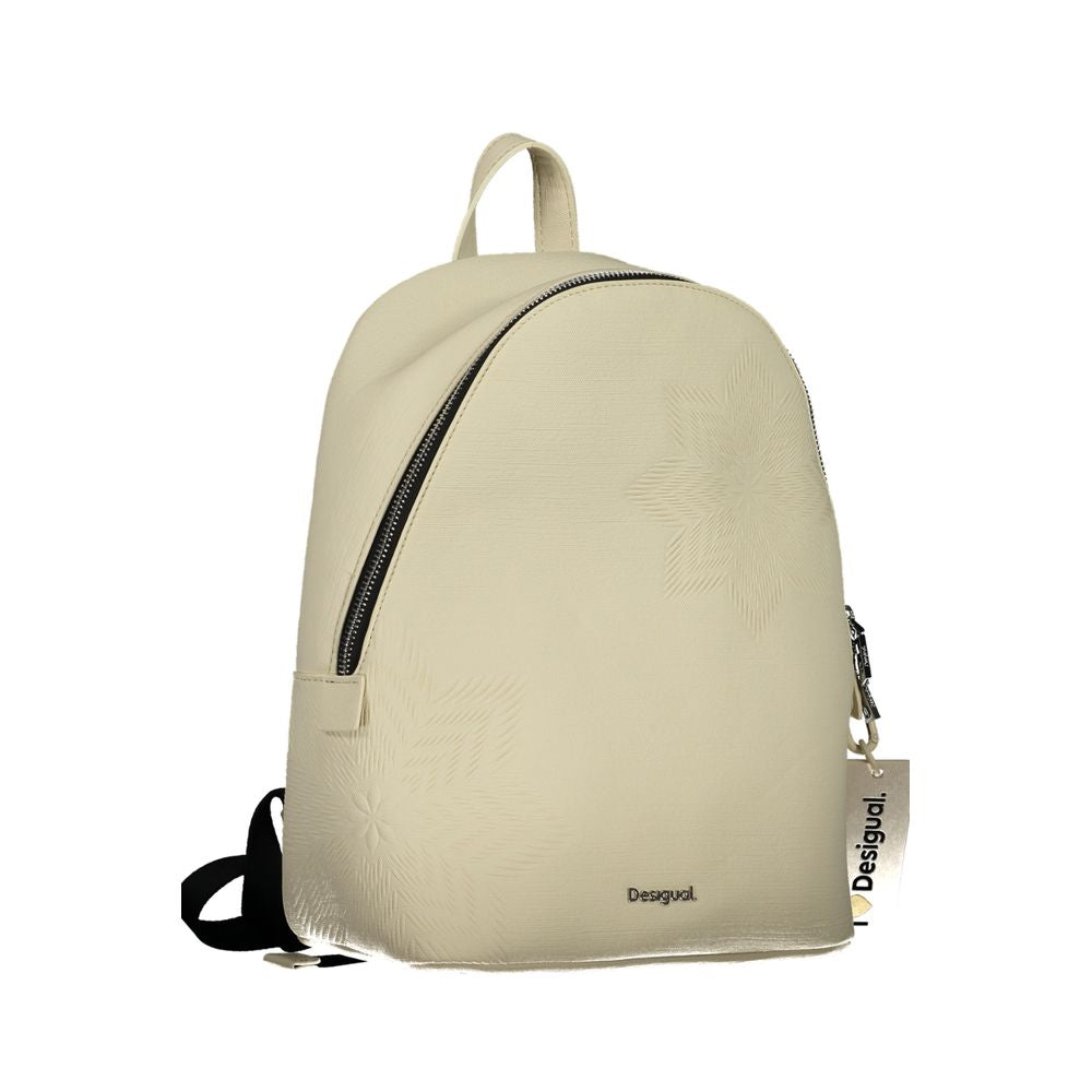 Desigual Chic White Contrast Detail Backpack