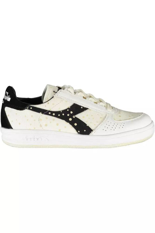 Diadora Elegant White Lace-Up Sneakers with Logo Accent