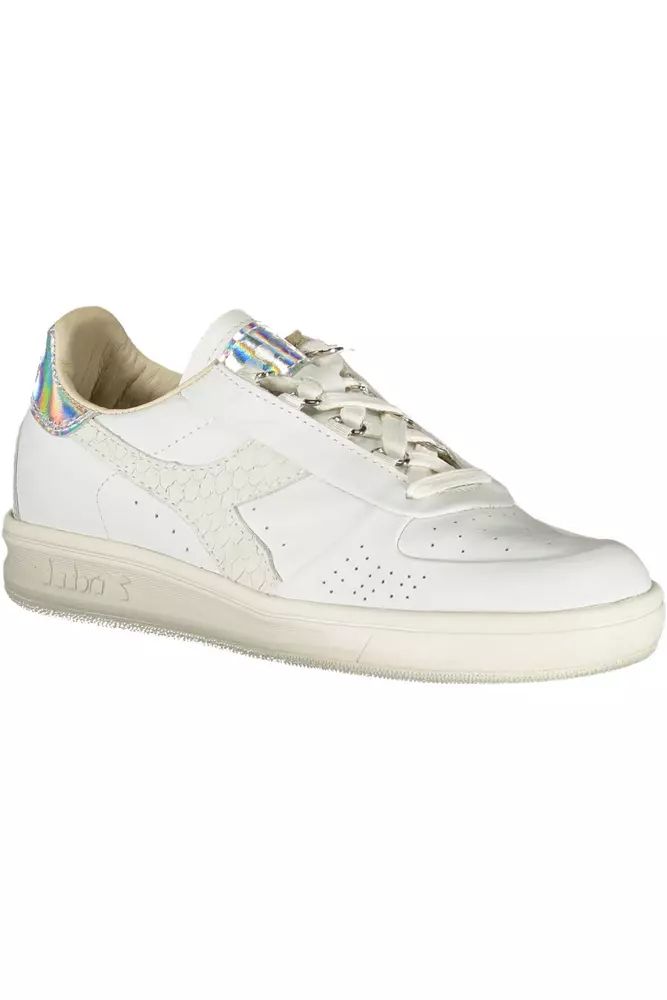 Diadora Chic White Lace-Up Sneakers with Logo Accent