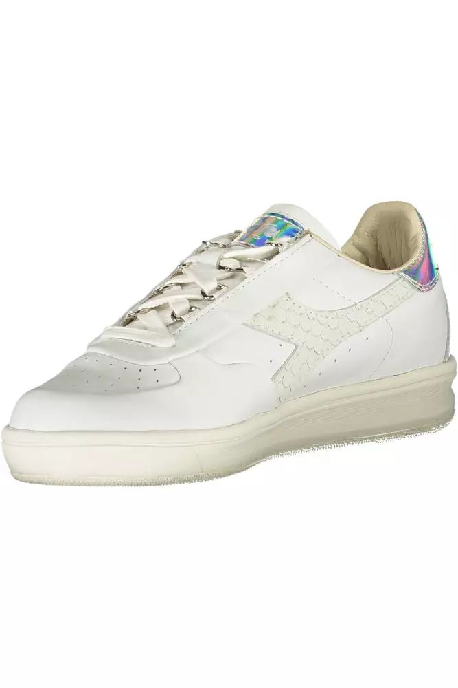 Diadora Chic White Lace-Up Sneakers with Logo Accent