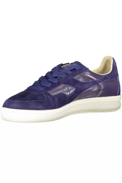 Diadora Crystal-Embellished Blue Sneakers With Contrasting Sole