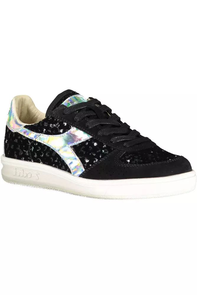 Diadora Chic Black Lace-Up Sneakers with Contrasting Details