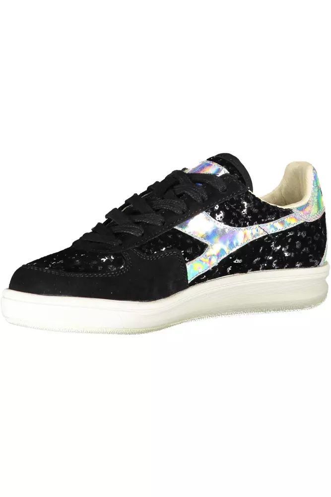 Diadora Chic Black Lace-Up Sneakers with Contrasting Details